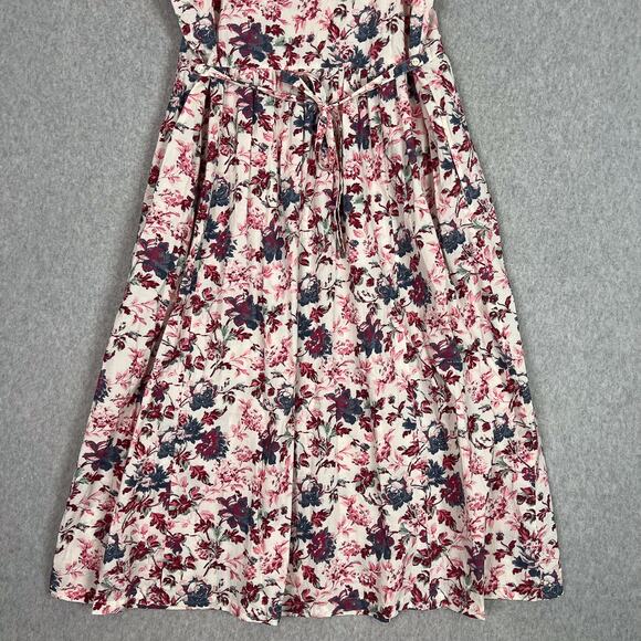 April Cornell Floral Square Neck Ruffle Sleeve Midi Dress Size Large - Picture 7 of 11